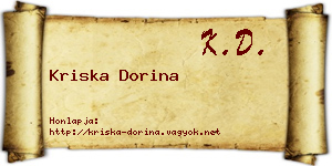 Kriska Dorina névjegykártya