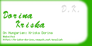 dorina kriska business card